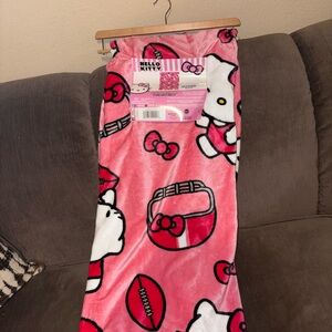 Hello Kitty Pink and White Football Season Theme Blanket